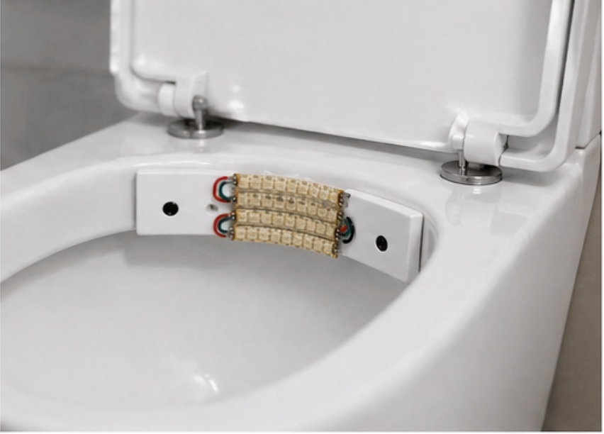 Close-up of the two precision-angled sensors on the Weeflow module.